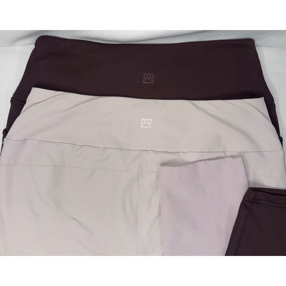 Avalanche Mauve Unlined &‎ Maroon Fleece Lined Leggings Women's Lge With Pockets